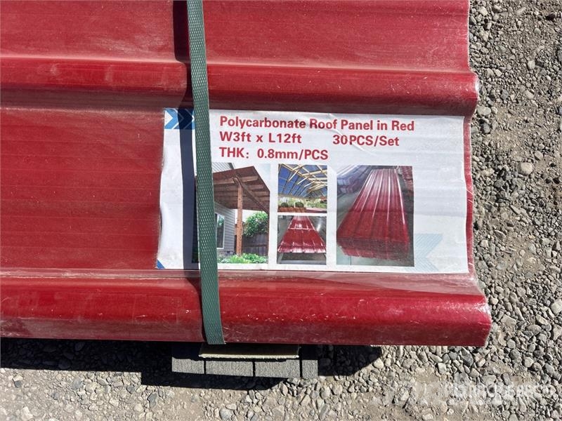 Quantity of (30) 12 ft x 3 ft Red Polycarbonate Ro Talhas, guinchos e elevadores de materiais