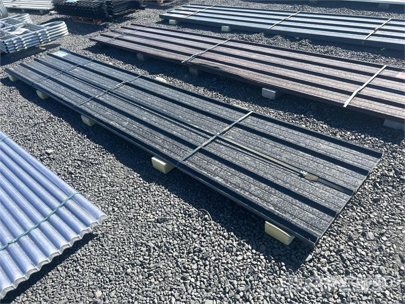  Quantity of (30) 16 ft x 3 ft Black Metal Roof Pan المصاعد والرافعات المادية