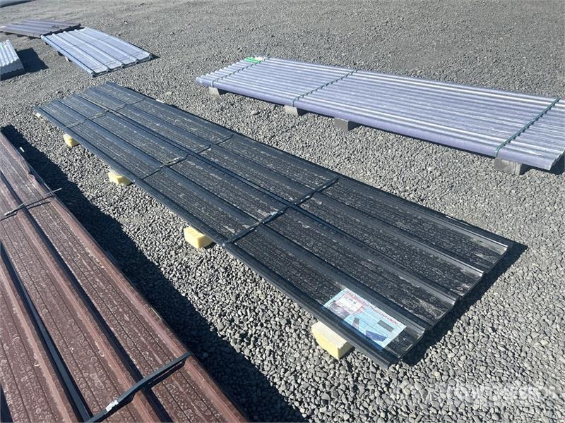  Quantity of (30) 16 ft x 3 ft Black Metal Roof Pan المصاعد والرافعات المادية
