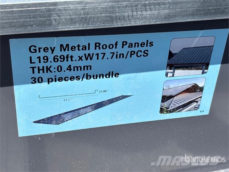  Quantity of (30) 19.69 ft x 17.7 in Grey Metal Roo Seilwinden, Bauaufzüge und Lastenaufzüge