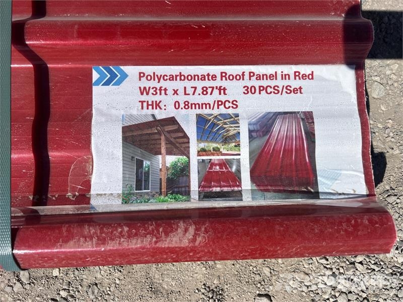 Quantity of (30) 7.87 ft x 3 ft Red Polycarbonate Seilwinden, Bauaufzüge und Lastenaufzüge