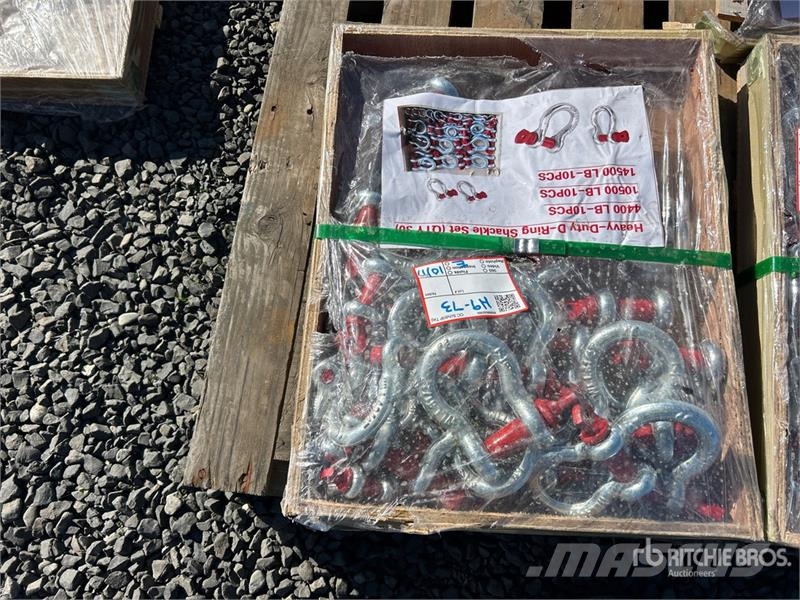 Quantity of (30) Heavy-Duty D-Ring Shackle (Unused Piezas y equipos para grúas