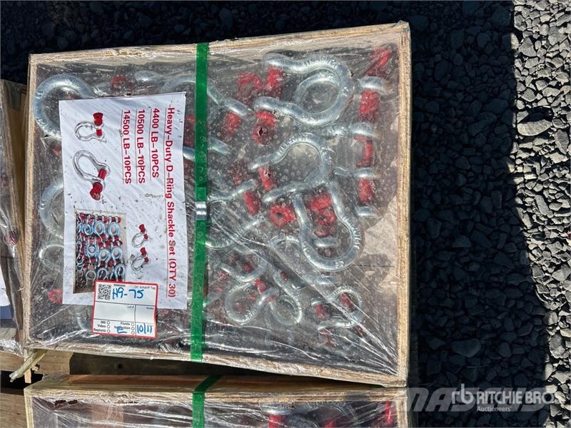 Quantity of (30) Heavy-Duty D-Ring Shackle (Unused أجزاء ومعدات رافعات