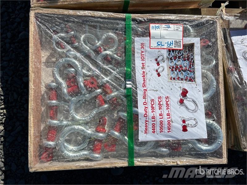 Quantity of (30) Heavy-Duty D-Ring Shackle (Unused أجزاء ومعدات رافعات