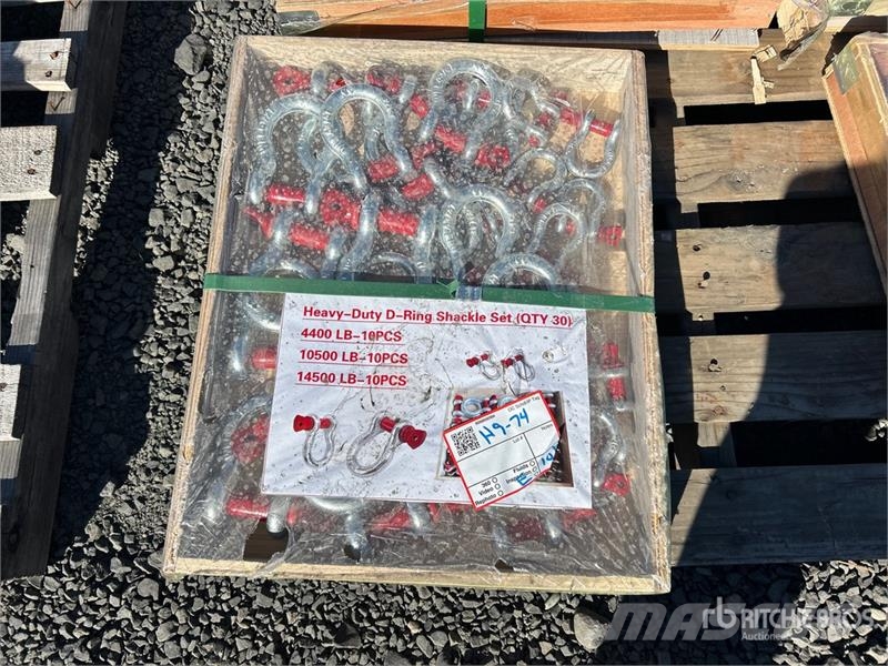 Quantity of (30) Heavy-Duty D-Ring Shackle (Unused أجزاء ومعدات رافعات
