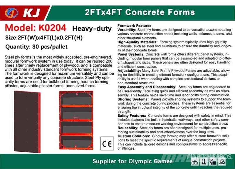 Quantity of (30) KJ K0204 2 ft x 4 ft Steel Frame Betona maisītājs