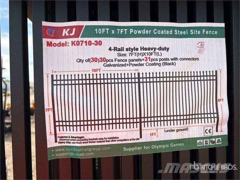 Quantity of (30) KJ K0710-30 10 ft x 7 ft Powder Equipos de vallado