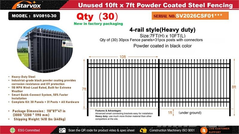  Quantity of (30)  STARVOX SV0810-30 10 ft x 7 ft P Equipos de vallado