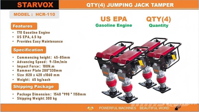 Quantity of (4 ) STARVOX HCR-110 Jumping Jack Tam Vibro nabijači