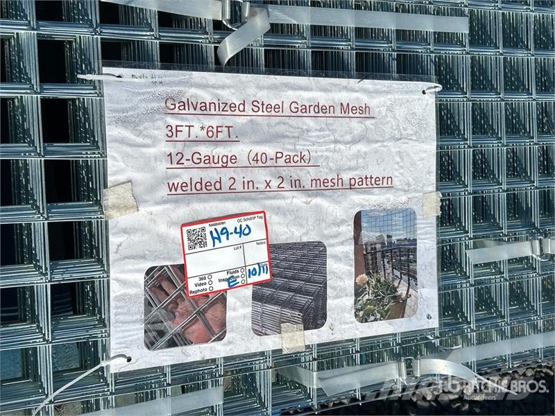 Quantity of (40) 3 ft x 6 ft Galvanized Garden Mes Verricelli, paranchi e sollevatori per materiali