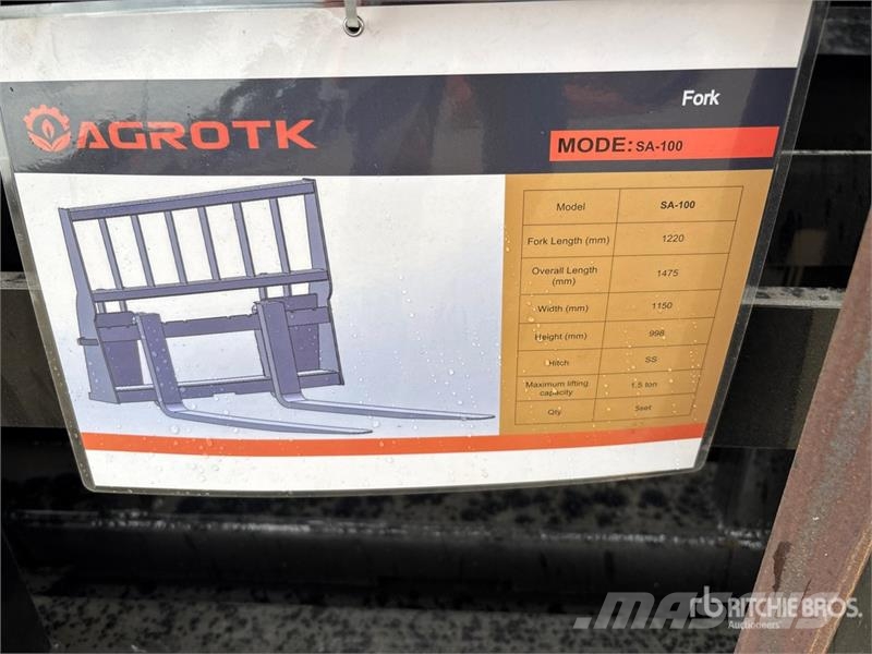  Quantity of (5)  AGT SA-100 48 in Skid Steer Forks Вили