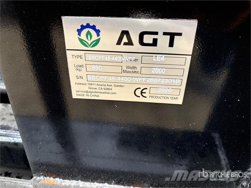 Quantity of (5) AGT SSCPF48-4400-WFF Skid Steer F Forche