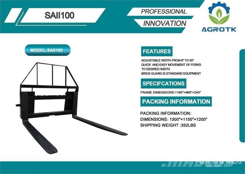 Quantity of (6) Mower King SA 48 in Skid Steer Fo Вили