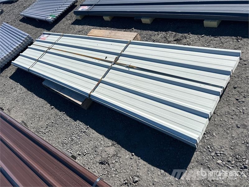  Quantity of (70) 12 ft x 3 ft White Metal Roof Pan المصاعد والرافعات المادية