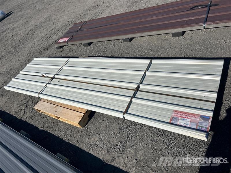  Quantity of (70) 12 ft x 3 ft White Metal Roof Pan المصاعد والرافعات المادية