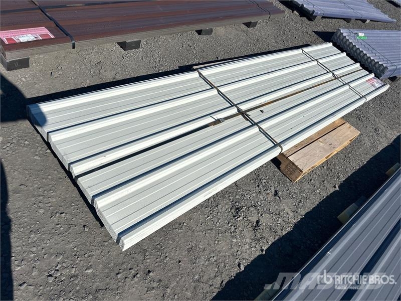  Quantity of (70) 12 ft x 3 ft White Metal Roof Pan المصاعد والرافعات المادية