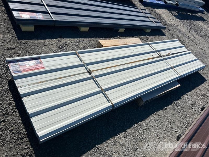  Quantity of (70) 12 ft x 3 ft White Metal Roof Pan المصاعد والرافعات المادية
