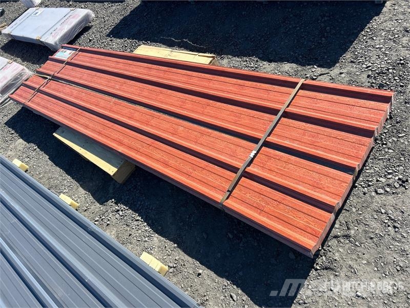 Quantity of (70) 12 ft x 3 ft Wood Grain Metal Roo المصاعد والرافعات المادية