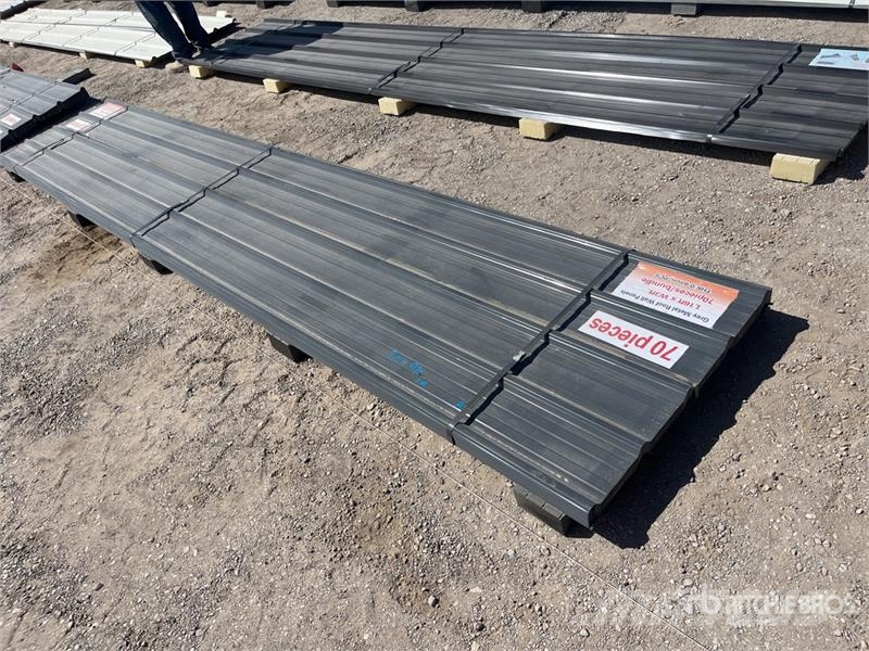  Quantity of (70) 16 Ft x 3 Ft Grey Metal Roof Wall Seilwinden, Bauaufzüge und Lastenaufzüge