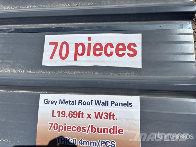 Quantity of (70) 19.69 ft x 3 ft Grey Metal Roof P Seilwinden, Bauaufzüge und Lastenaufzüge