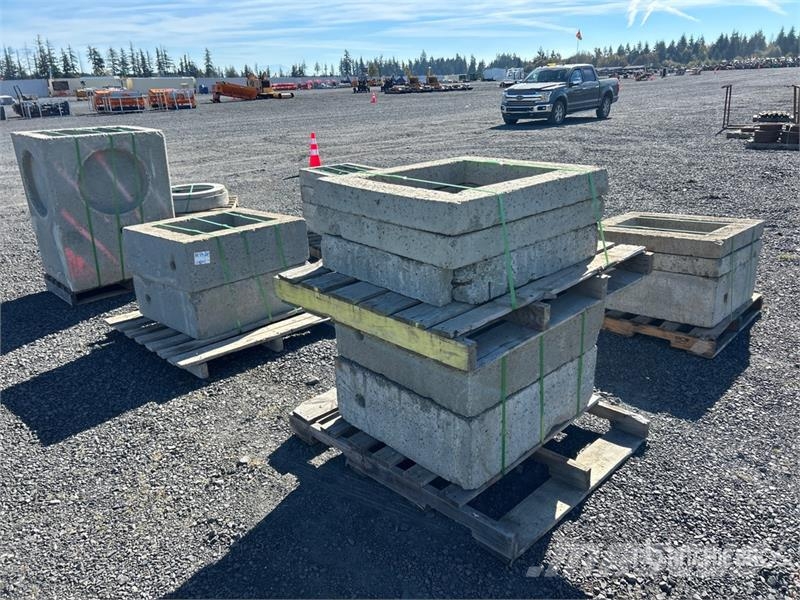 Quantity of (8) Pallets of Concrete Vaults Seilwinden, Bauaufzüge und Lastenaufzüge