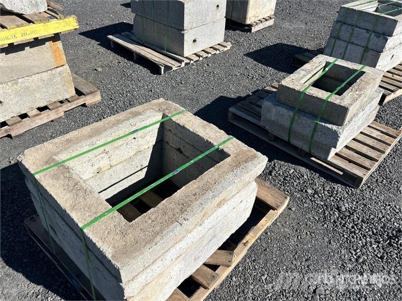Quantity of (8) Pallets of Concrete Vaults Seilwinden, Bauaufzüge und Lastenaufzüge