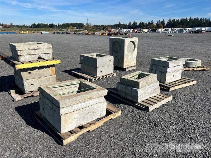 Quantity of (8) Pallets of Concrete Vaults Seilwinden, Bauaufzüge und Lastenaufzüge