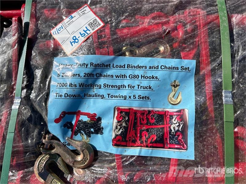  Quantity of Ratchet Load Binders and 20 ft Chains  مكونات أخرى