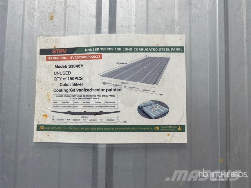Quantity of STARVOX S3048Y 35 in x 10 ft Galvalum 吊车起重机、绞车吊货机和物料升降机