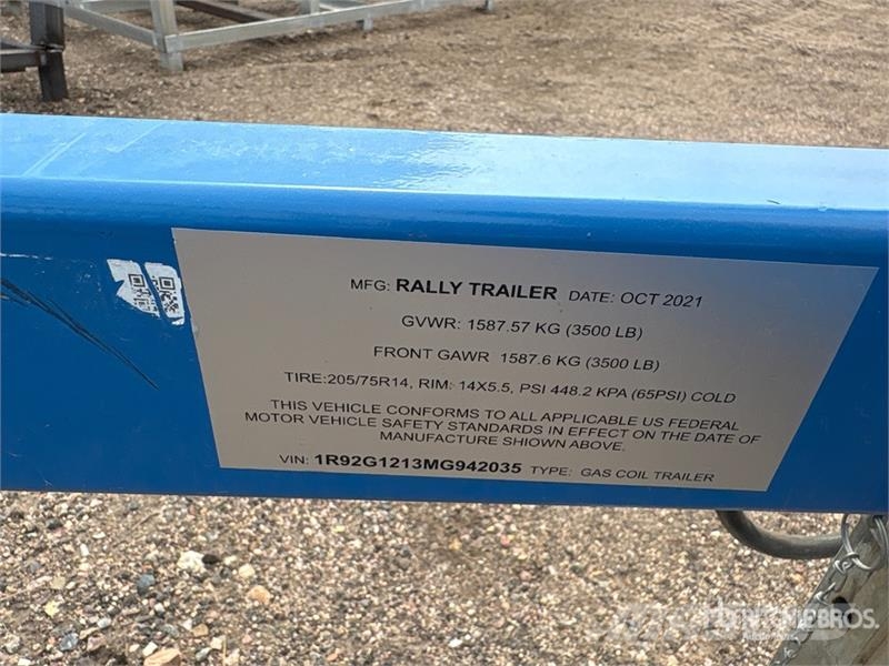 Rally 12 ft S/A Gas Coil Trailer Equipamiento para el procesado