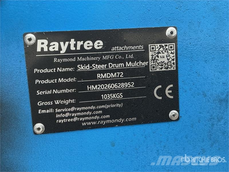  Raytree RMDM72 72 in Drum Skid Steer Mulcher (Unus Trituradoras forestales