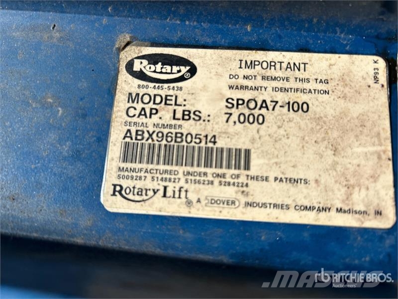  Rotary SP0A7100 2 Post 7000 lb Vehicle Lift Gradbeništvo - drugo