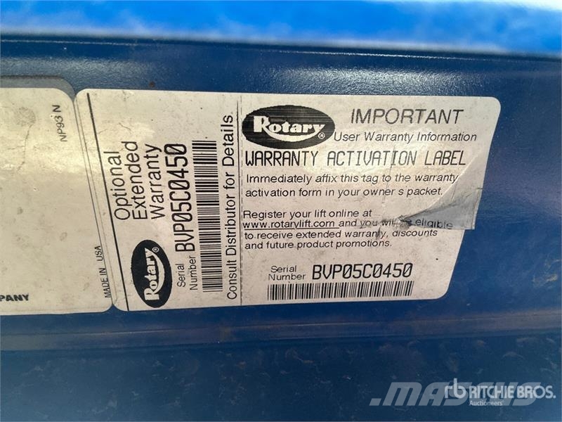  Rotary SPOA10N500 10000 lb Vehicle Lift Construction - Others