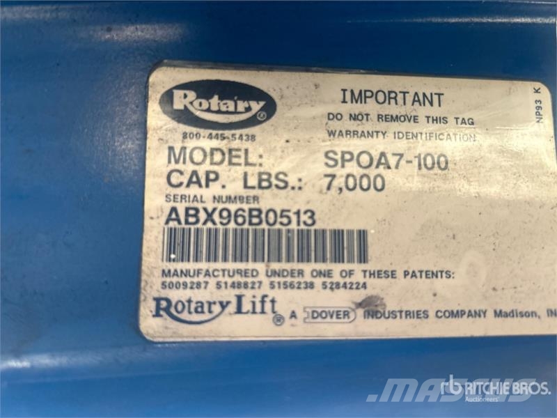  Rotary SPOA7100 2 Post 7000 lb Vehicle Lift معدات البناء - غير ذلك