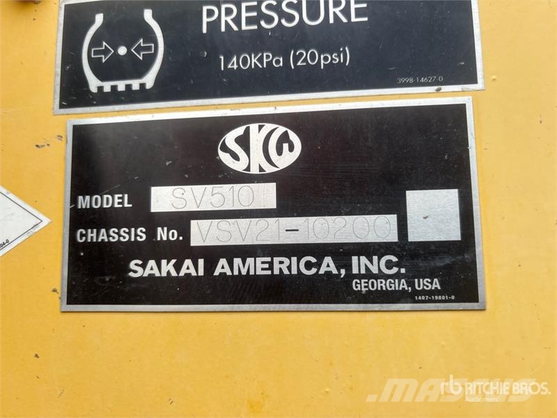 Sakai SV510 Padfoot Drum Compactor Single drum rollers