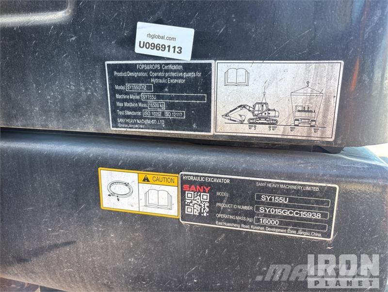 Sany SY155U Tracked Excavator Bageri guseničari