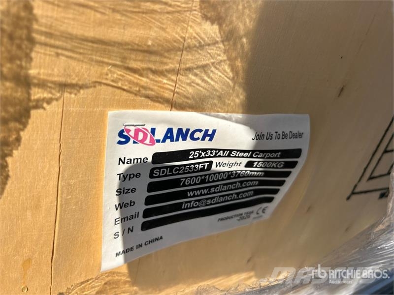  SDL2533DGMS 25 ft x 33 ft Double Garage Metal Shed Jeklene gradbene konstrukcije