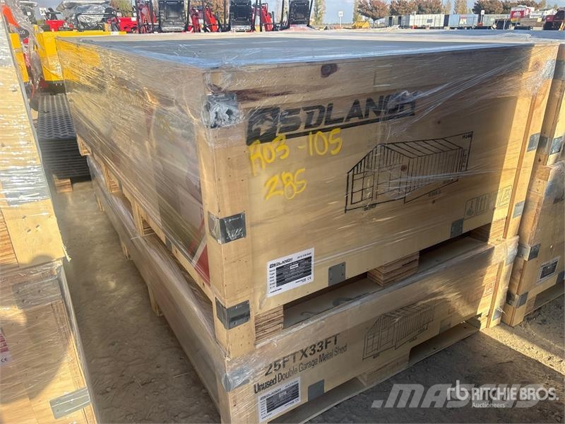  SDL2533DGMS 25 ft x 33 ft Double Garage Metal Shed المباني الإطار الصلب