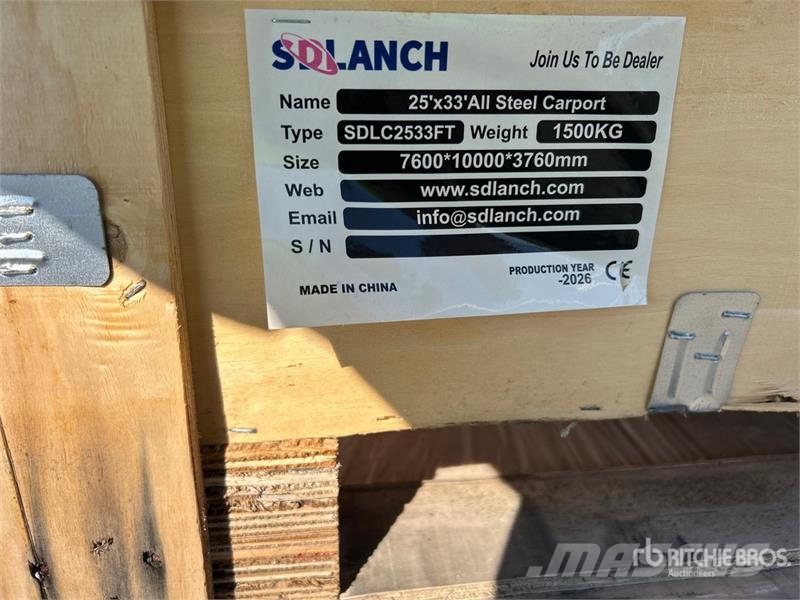  SDL2533DGMS 25 ft x 33 ft Double Garage Metal Shed Jeklene gradbene konstrukcije