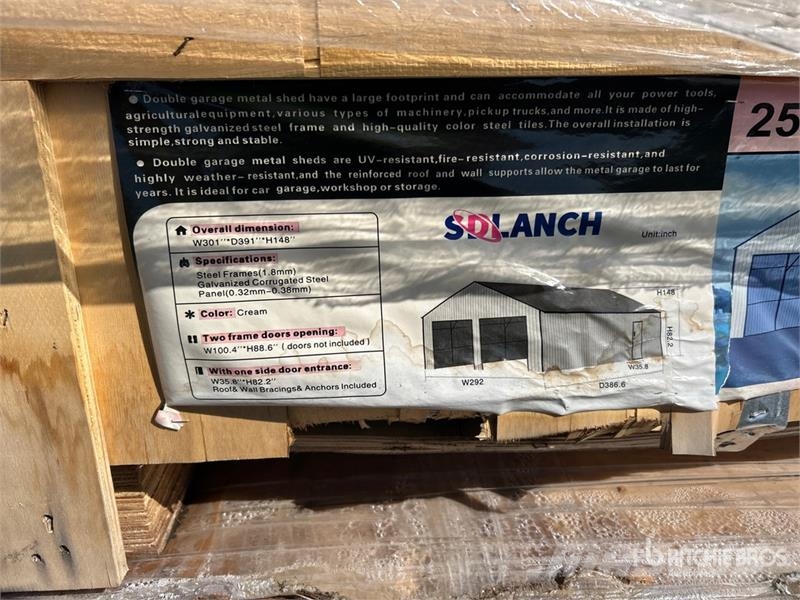 SDL2533DGMS 25 ft x 33 ft Double Garage Metal Shed Jeklene gradbene konstrukcije