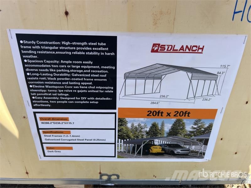  SDLC2020 20 ft x 20 ft Carport (Unused) Jeklene gradbene konstrukcije