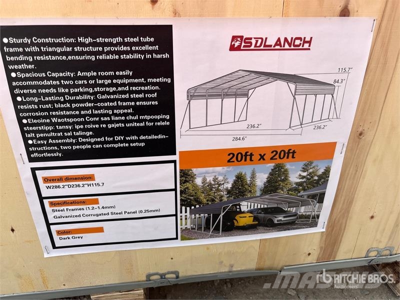 SDLC2020 20 ft x 20 ft Carport (Unused) Hangar