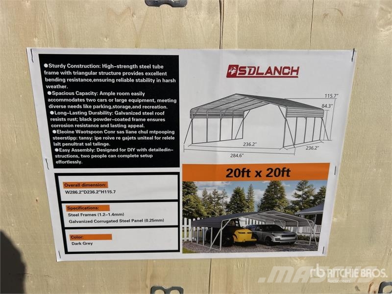 SDLC2020 20 ft x 20 ft Carport (Unused) Steel frame buildings