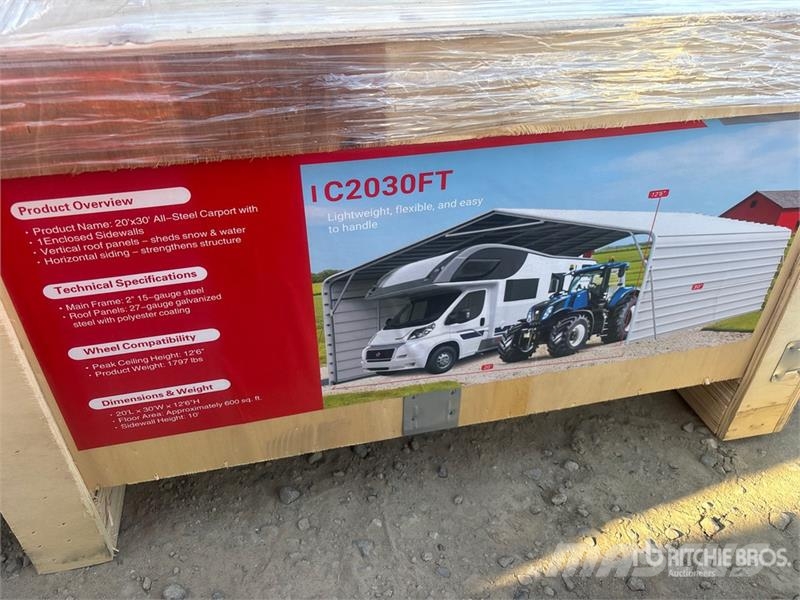  SDLC2030FT 20 ft x 30 ft 20 ft x 30 ft Carport (Un المباني الإطار الصلب