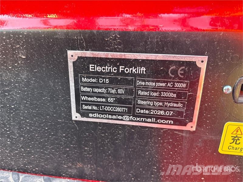 SDLOOL SL-E15 3300 lb Electric Forklift (Unused) Elektromos targoncák