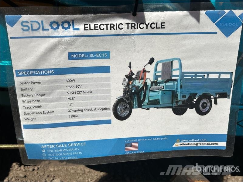  SDLOOL SL-EC15S Electric Trike (Unused) Auto