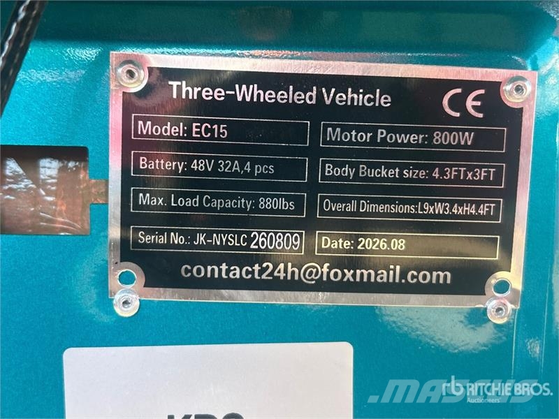  SDLOOL SL-EC15S Electric Trike (Unused) Auto