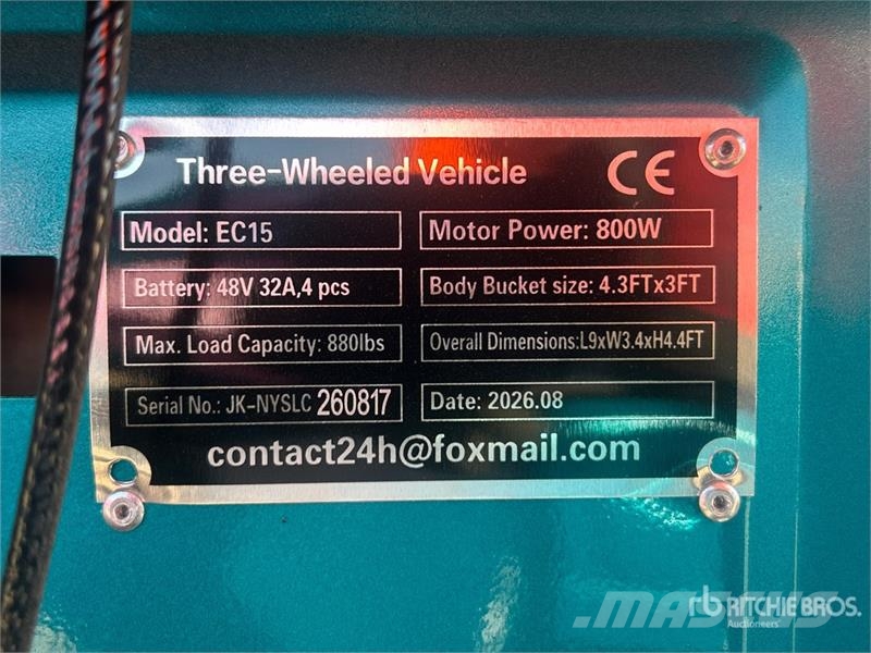  SDLOOL SL-EC15S Electric Trike (Unused) Auto