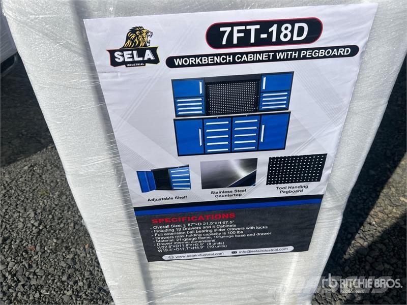 SELA 7FT-18D 7 ft 4 in 18-Drawer Workbench (Unused その他部品