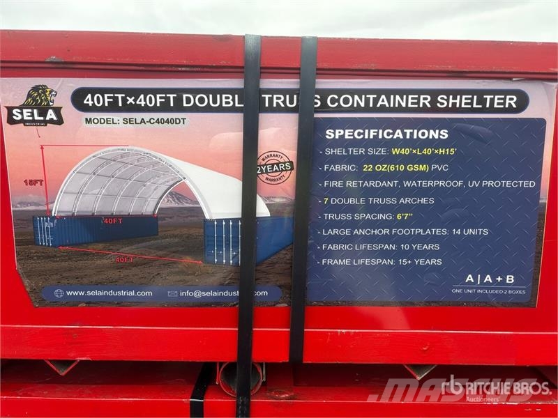 SELA C4040DT 40 ft x 40 ft Container Shelter (Unus Būvniecība- Citi